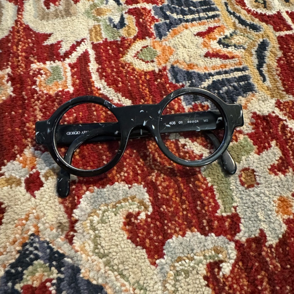 Giorgio Armani Black Round Acetate Glasses